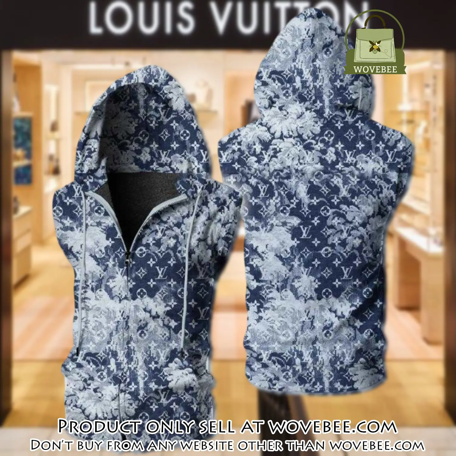 Louis vuitton watercolor unisex sleeveless zip up hoodie luxury for men women szh017 wvb0525727